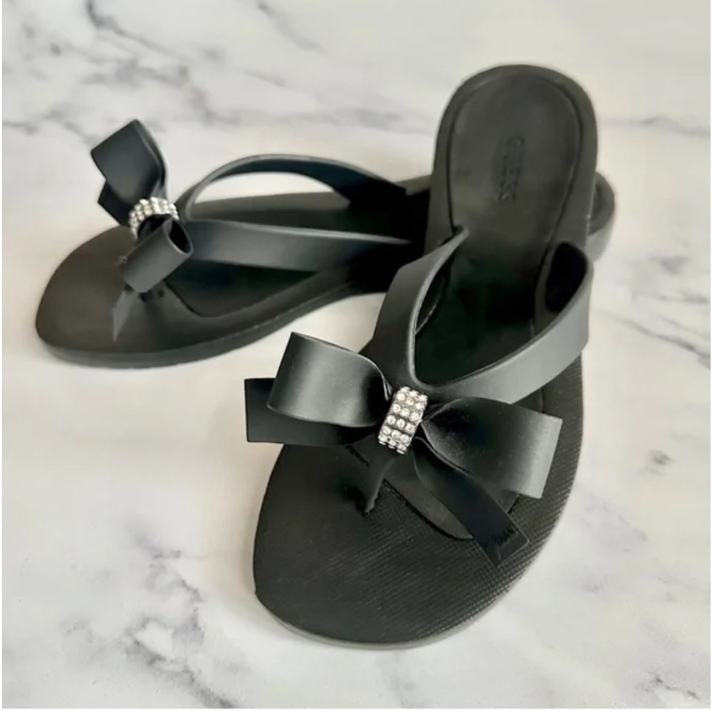 Guess Tutu Eva Fashion Bow Detail Embellished Flip Flops Sandals